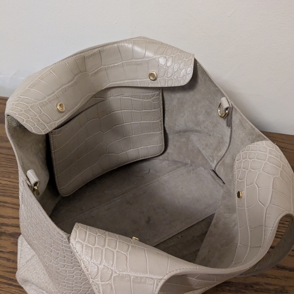 Cuyana System Tote - 13 In Stone Croco Style With Flap Bag - Picture 9 of 9